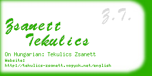 zsanett tekulics business card